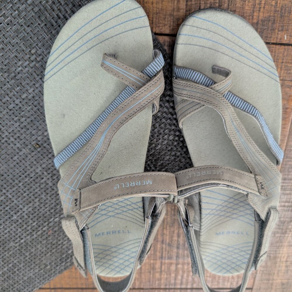 Merrill leather and fabric sports sandals 11